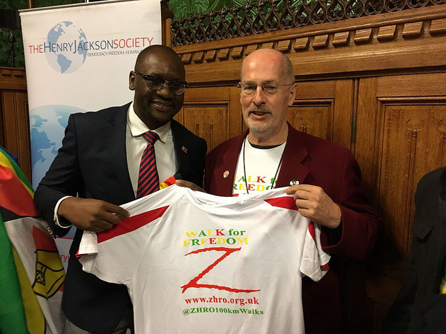 Walk for Freedom shirt presented to Pastor Evan Mawarire